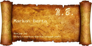 Markon Berta névjegykártya